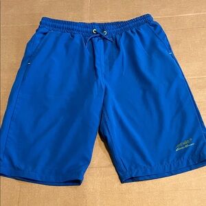 Eddie Bauer Bright Blue Boy’s Swim Trunks with Drawstring zip pocket L14/16